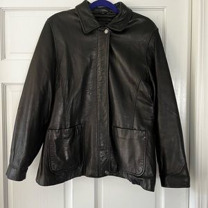 Black 100% leather Liz Claiborne jacket